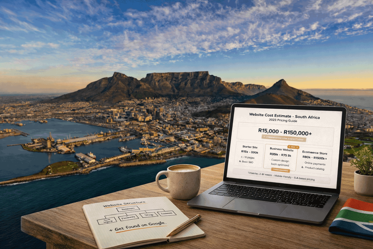 Comparison of a cheap template website versus a professional custom-built website — illustrating the difference in quality and value for South African businesses in 2026